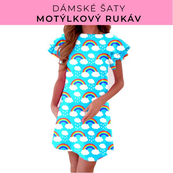DÁMSKÝ střih - šaty s motýlkovým rukávem