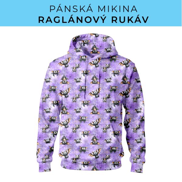 PÁNSKÝ střih - mikina raglan ZÁKLADNÍ s kapucí