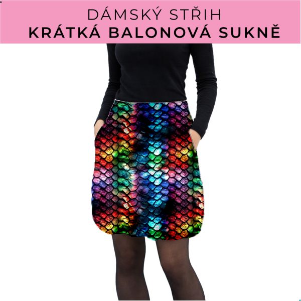 Dámský střih - balonová krátká sukně