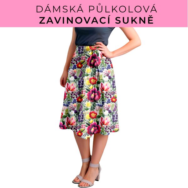 Dámská půlkolová zavinovací sukně