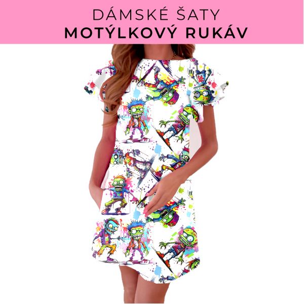 DÁMSKÝ střih - šaty s motýlkovým rukávem
