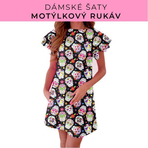 DÁMSKÝ střih - šaty s motýlkovým rukávem