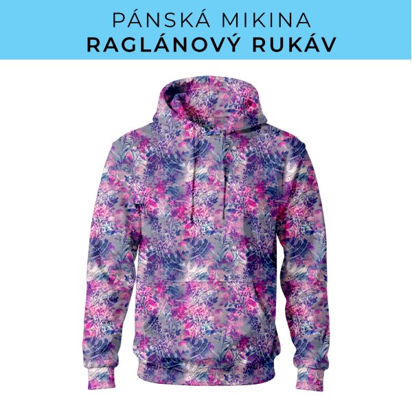 PÁNSKÝ střih - mikina raglan ZÁKLADNÍ s kapucí