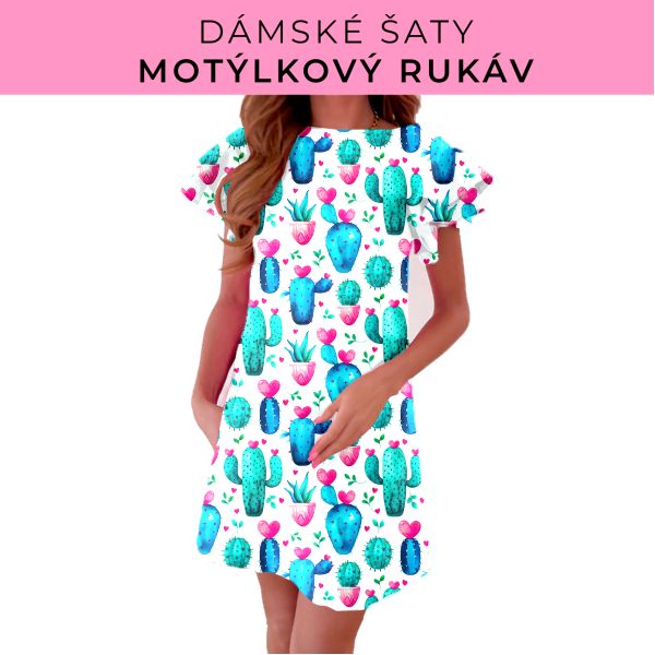 DÁMSKÝ střih - šaty s motýlkovým rukávem