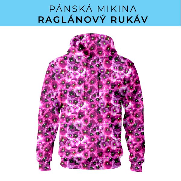 PÁNSKÝ střih - mikina raglan ZÁKLADNÍ s kapucí