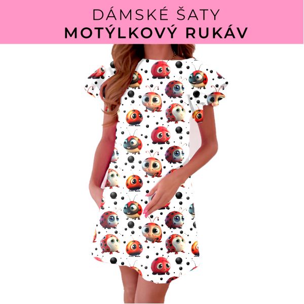 DÁMSKÝ střih - šaty s motýlkovým rukávem