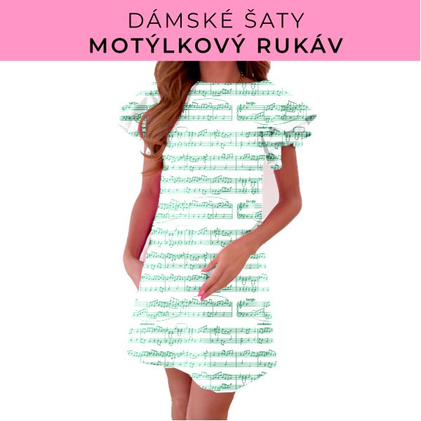 DÁMSKÝ střih - šaty s motýlkovým rukávem