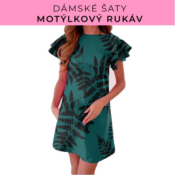 DÁMSKÝ střih - šaty s motýlkovým rukávem