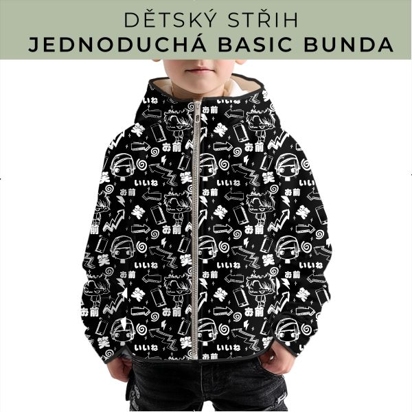 Dětský střih - jednoduchá dětská BASIC  bunda