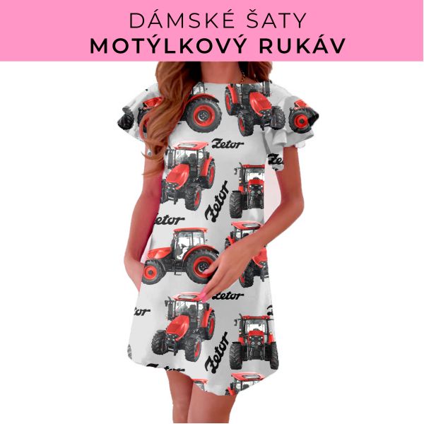 DÁMSKÝ střih - šaty s motýlkovým rukávem