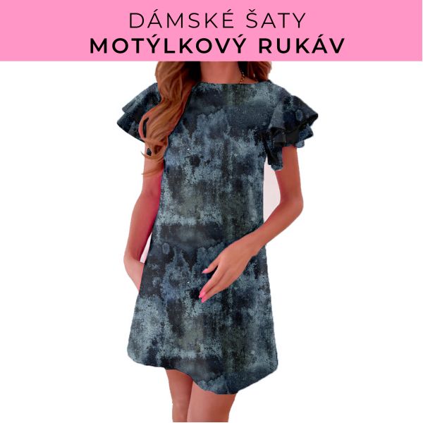 DÁMSKÝ střih - šaty s motýlkovým rukávem