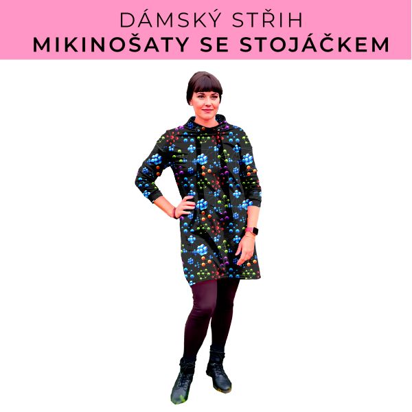 Dámský střih - mikinové šaty se stojáčkem