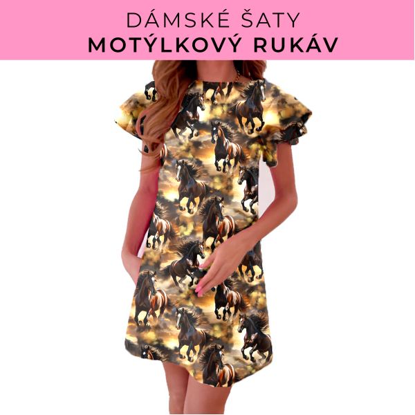 DÁMSKÝ střih - šaty s motýlkovým rukávem
