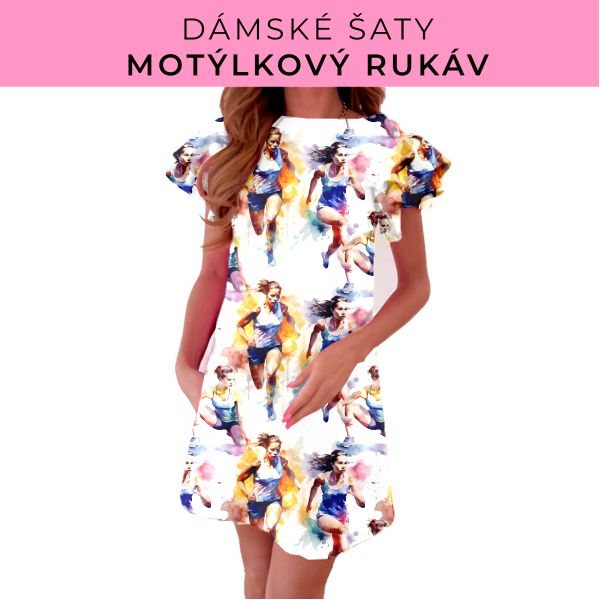 DÁMSKÝ střih - šaty s motýlkovým rukávem