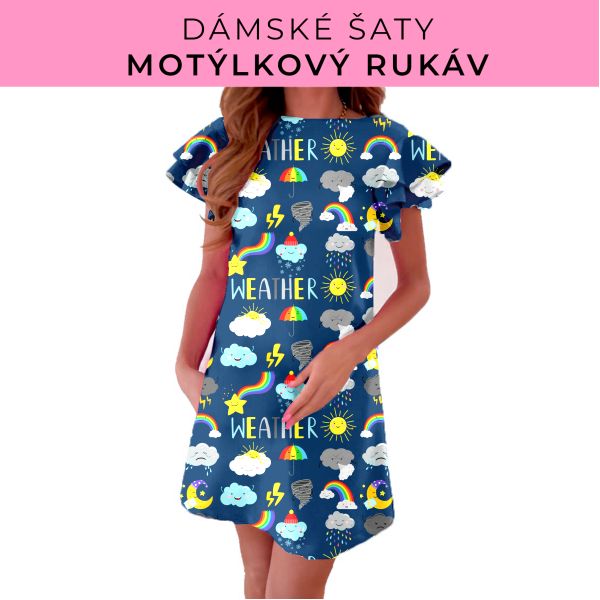 DÁMSKÝ střih - šaty s motýlkovým rukávem