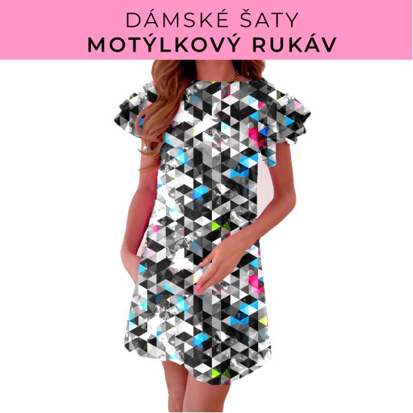 DÁMSKÝ střih - šaty s motýlkovým rukávem