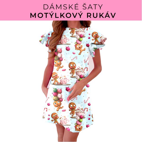 DÁMSKÝ střih - šaty s motýlkovým rukávem