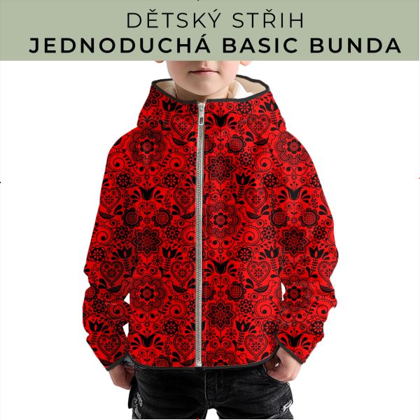 Dětský střih - jednoduchá dětská BASIC  bunda