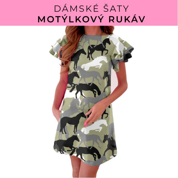 DÁMSKÝ střih - šaty s motýlkovým rukávem