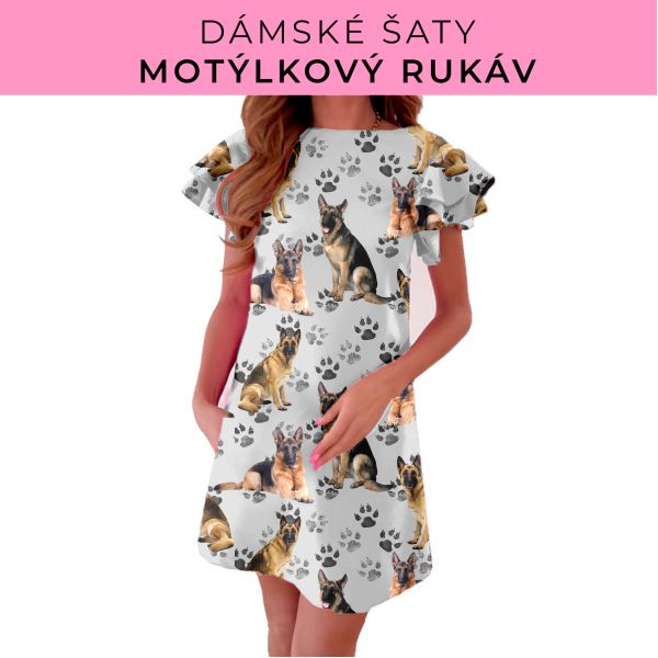DÁMSKÝ střih - šaty s motýlkovým rukávem