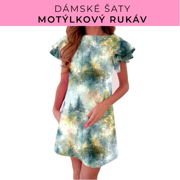 DÁMSKÝ střih - šaty s motýlkovým rukávem