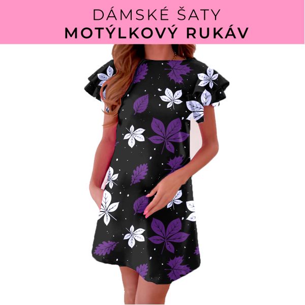 DÁMSKÝ střih - šaty s motýlkovým rukávem