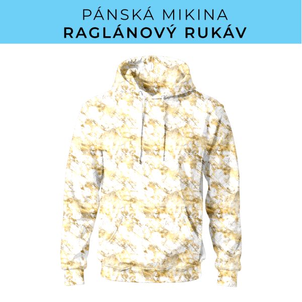 PÁNSKÝ střih - mikina raglan ZÁKLADNÍ s kapucí