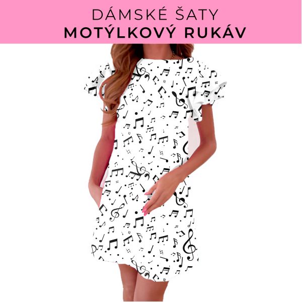 DÁMSKÝ střih - šaty s motýlkovým rukávem