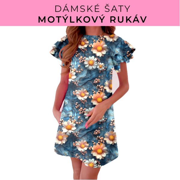 DÁMSKÝ střih - šaty s motýlkovým rukávem