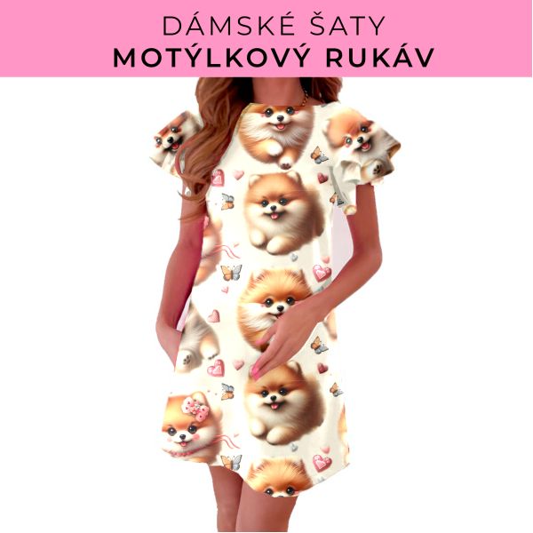 DÁMSKÝ střih - šaty s motýlkovým rukávem