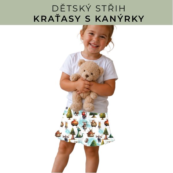 Dětský střih - Kraťásky s kanýrkem