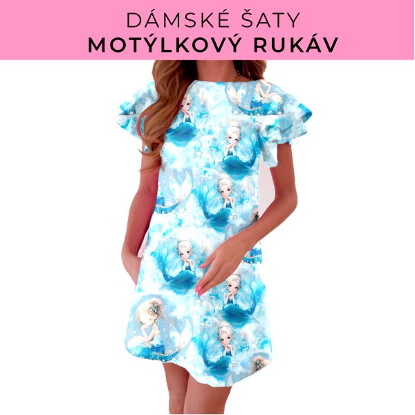 DÁMSKÝ střih - šaty s motýlkovým rukávem