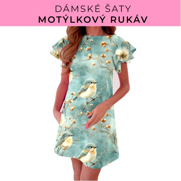 DÁMSKÝ střih - šaty s motýlkovým rukávem