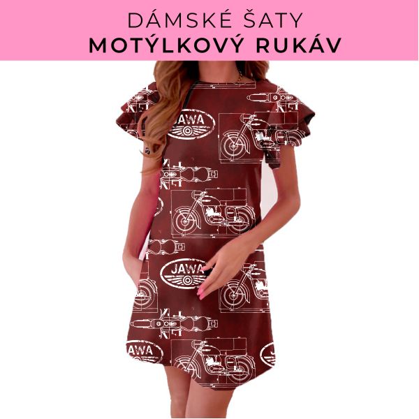 DÁMSKÝ střih - šaty s motýlkovým rukávem