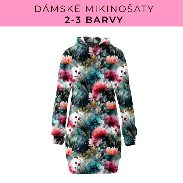 DÁMSKÝ střih - Mikinošaty 2-3 barvy