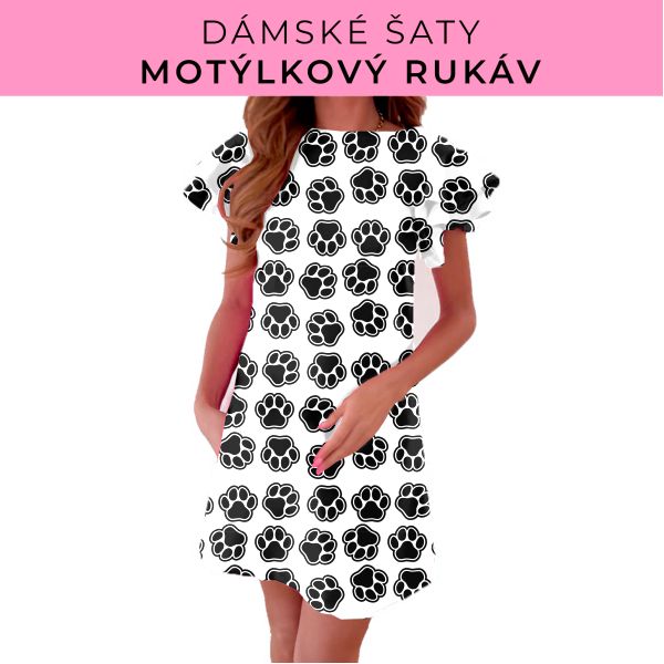 DÁMSKÝ střih - šaty s motýlkovým rukávem