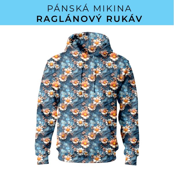 PÁNSKÝ střih - mikina raglan ZÁKLADNÍ s kapucí