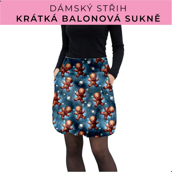 Dámský střih - balonová krátká sukně