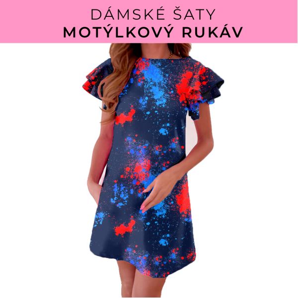 DÁMSKÝ střih - šaty s motýlkovým rukávem