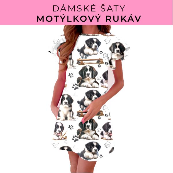 DÁMSKÝ střih - šaty s motýlkovým rukávem