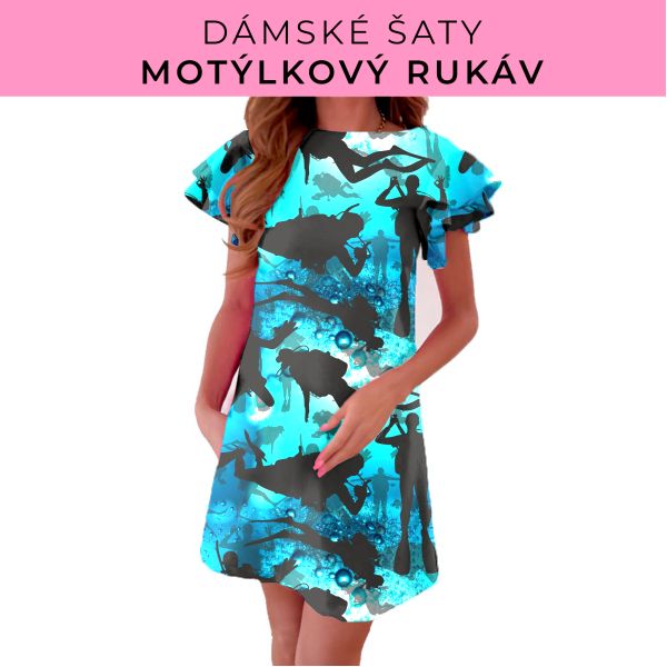 DÁMSKÝ střih - šaty s motýlkovým rukávem