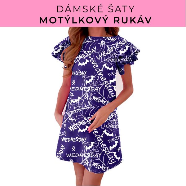 DÁMSKÝ střih - šaty s motýlkovým rukávem