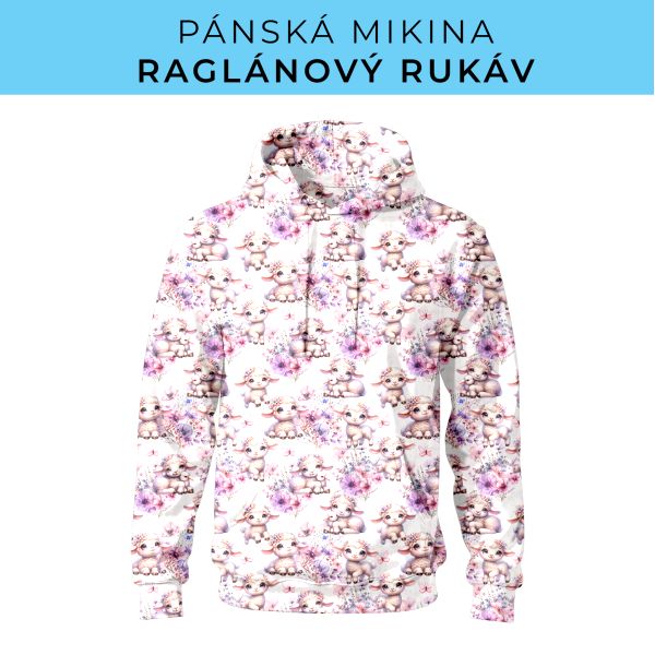 PÁNSKÝ střih - mikina raglan ZÁKLADNÍ s kapucí