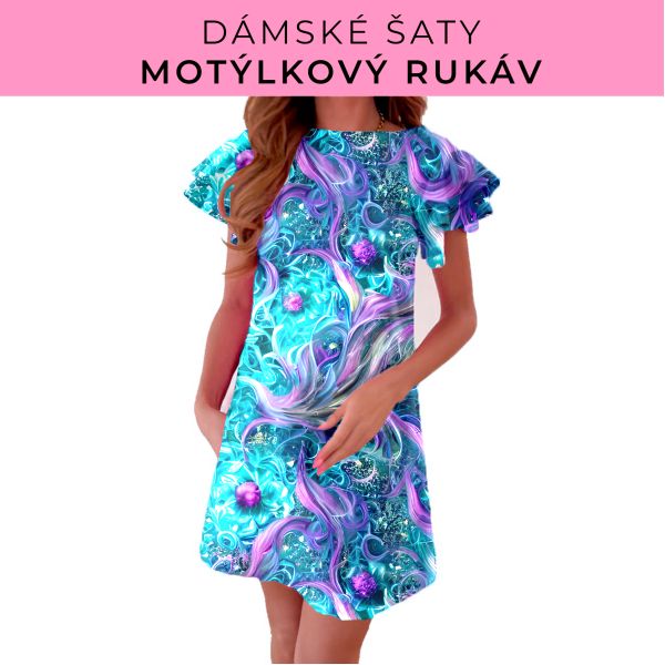 DÁMSKÝ střih - šaty s motýlkovým rukávem
