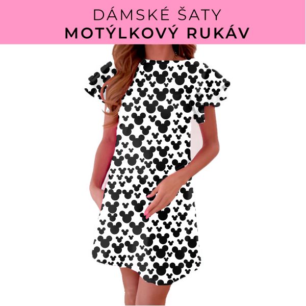 DÁMSKÝ střih - šaty s motýlkovým rukávem