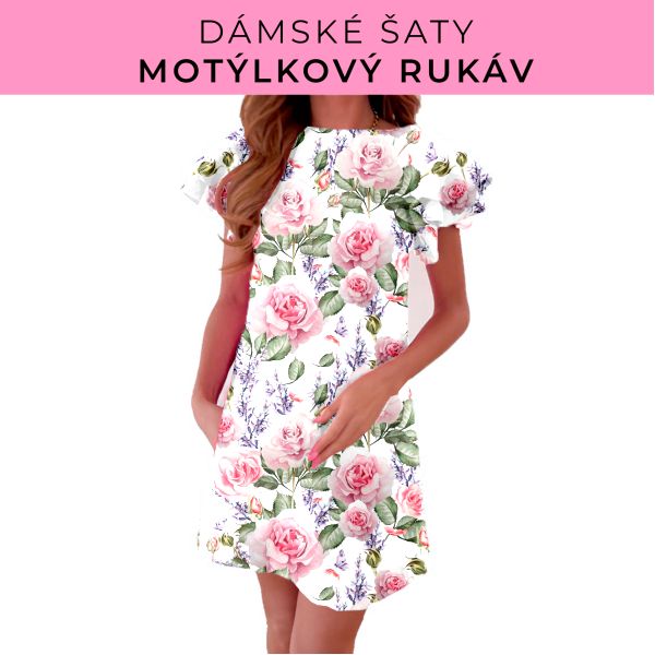 DÁMSKÝ střih - šaty s motýlkovým rukávem