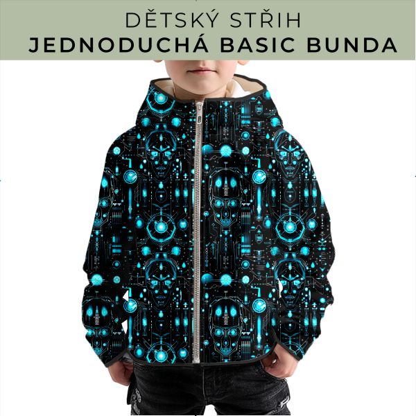 Dětský střih - jednoduchá dětská BASIC  bunda