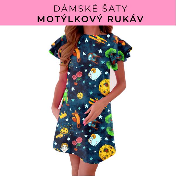 DÁMSKÝ střih - šaty s motýlkovým rukávem