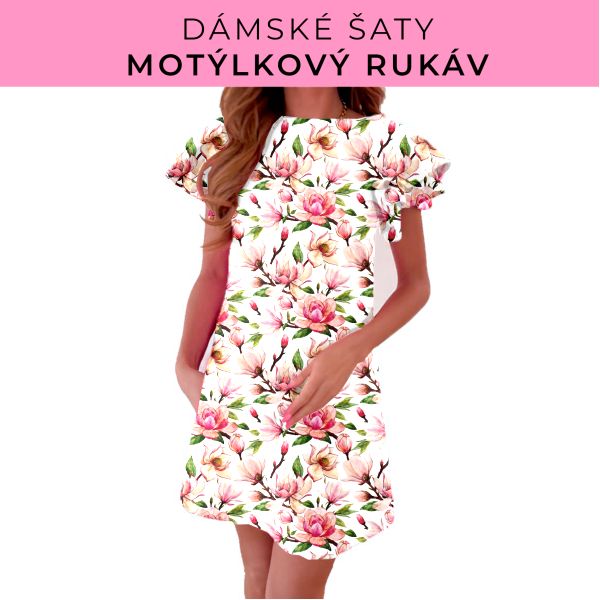 DÁMSKÝ střih - šaty s motýlkovým rukávem