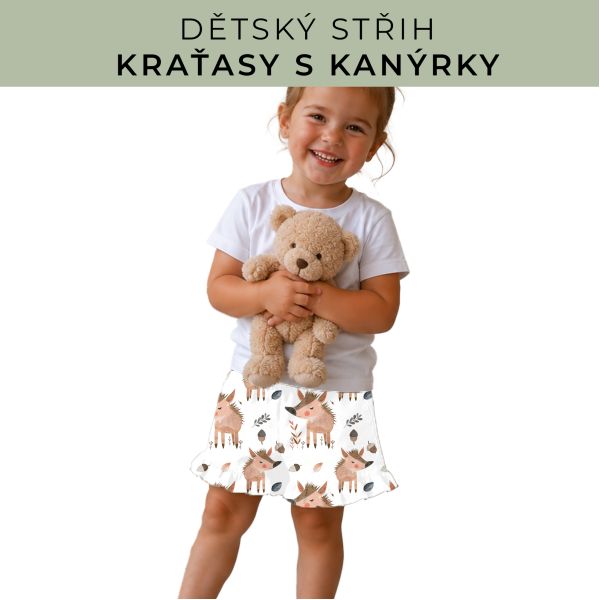 Dětský střih - Kraťásky s kanýrkem